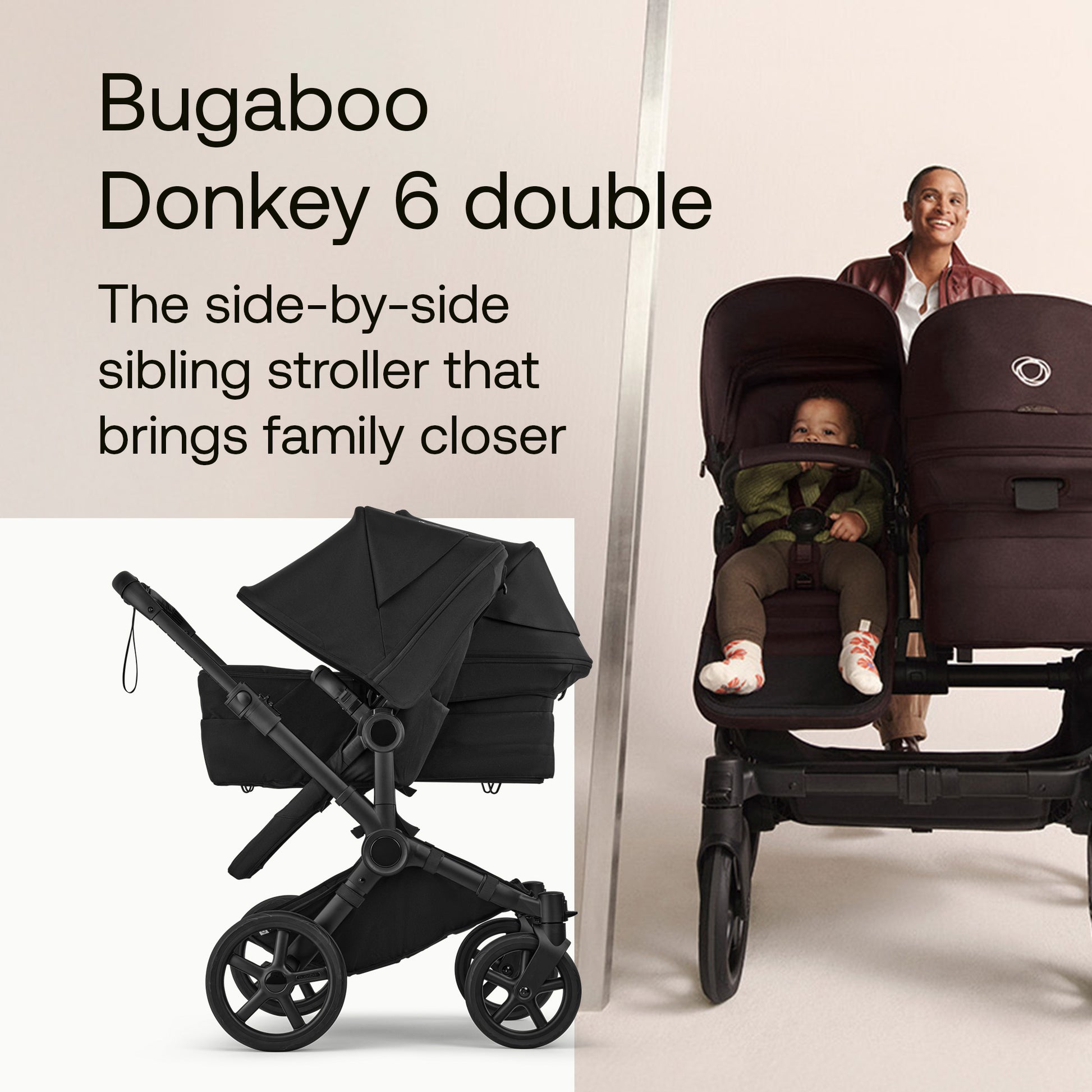 Donkey 6 Duo Sibling Stroller Bundle (1 Bassinet +2 Toddler Seats) – bugaboo