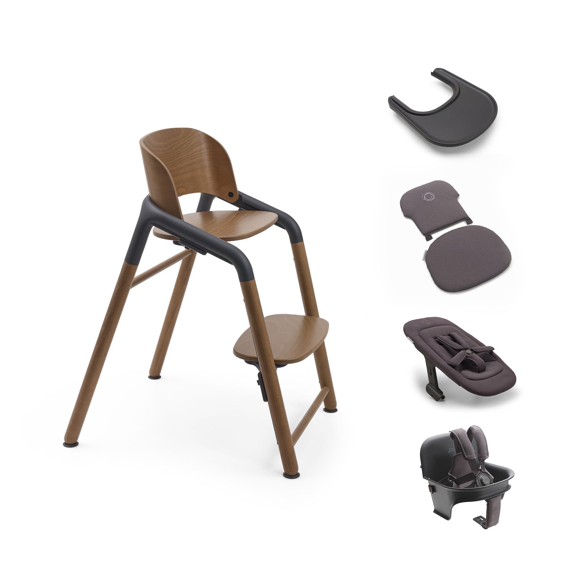 Giraffe High Chair Base with Newborn, Baby Set, Tray & Pillow Bundle