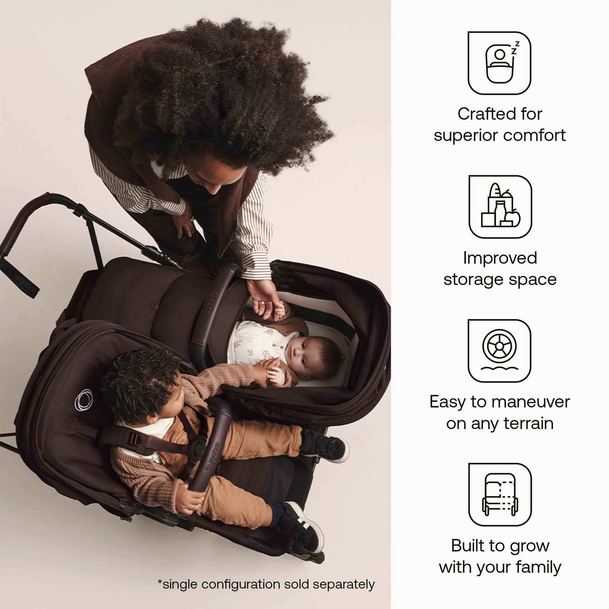 Donkey 6 Twin & Sibling Stroller Bundle (2 Bassinet + 2 Toddler Seats)