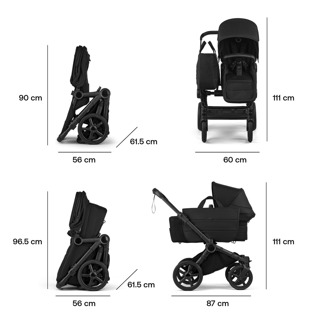 Donkey 6 Duo Sibling Stroller Bundle (1 Bassinet +2 Toddler Seats)