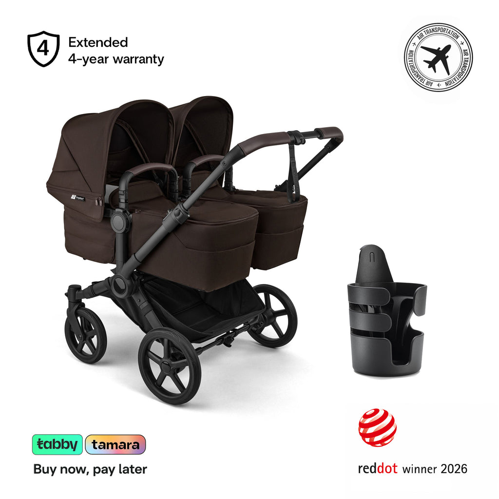 Donkey 6 Twin & Sibling Stroller & Cup Holder Bundle
