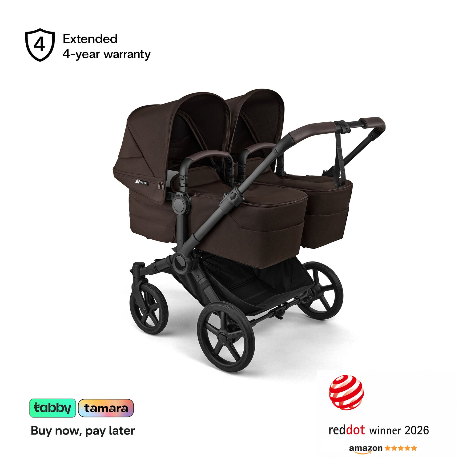 Donkey 6 Twin & Sibling Stroller Bundle (2 Bassinet + 2 Toddler Seats)