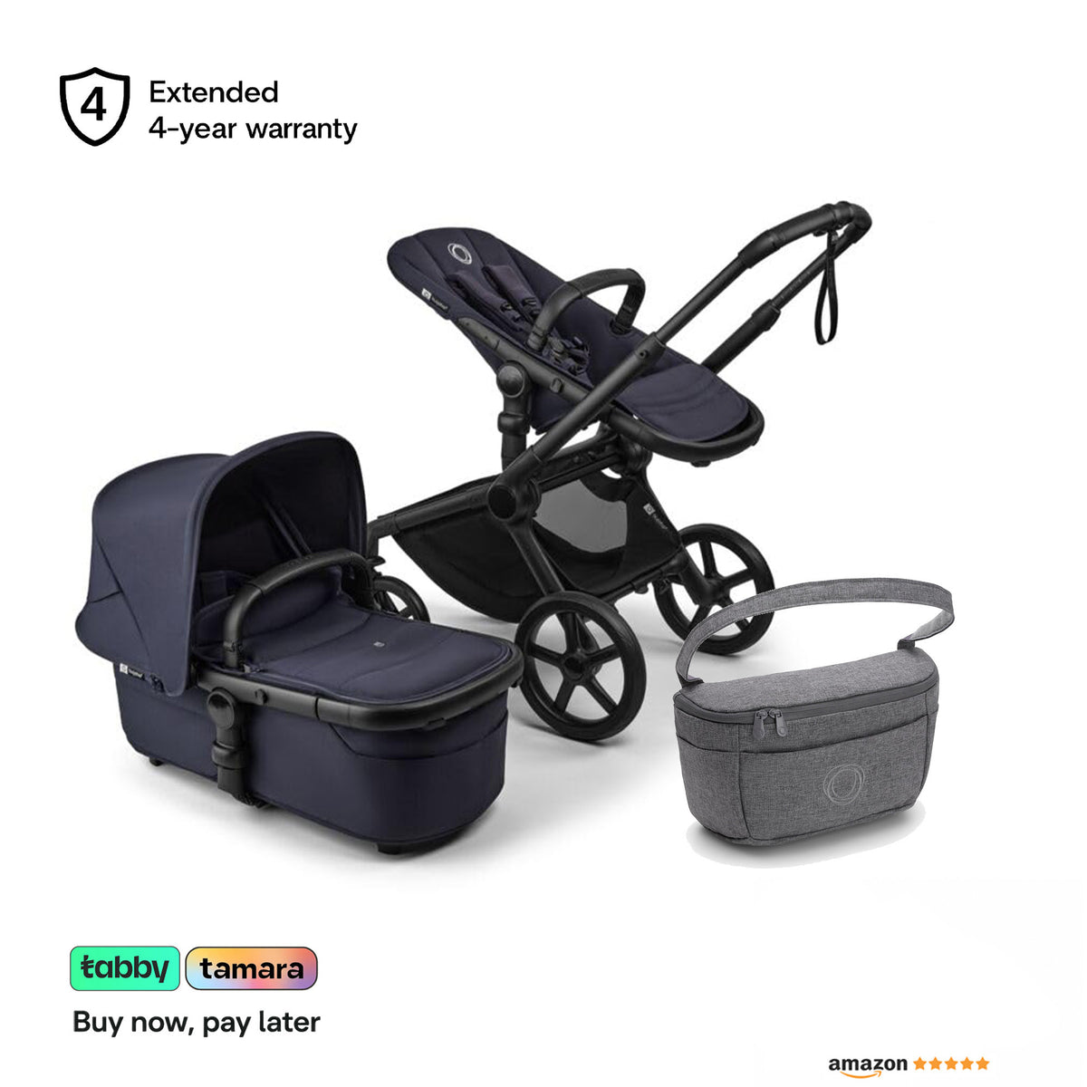 Fox 5 Renew Stroller & Grey Organizer Bundle