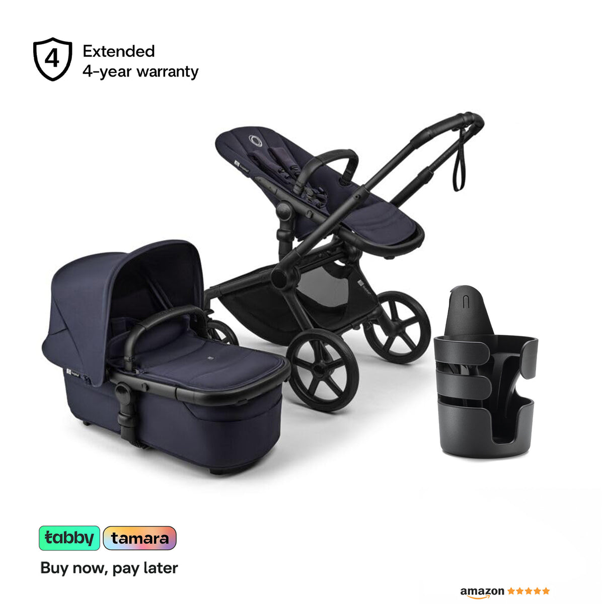 Fox 5 Renew Stroller & Cup Holder Bundle