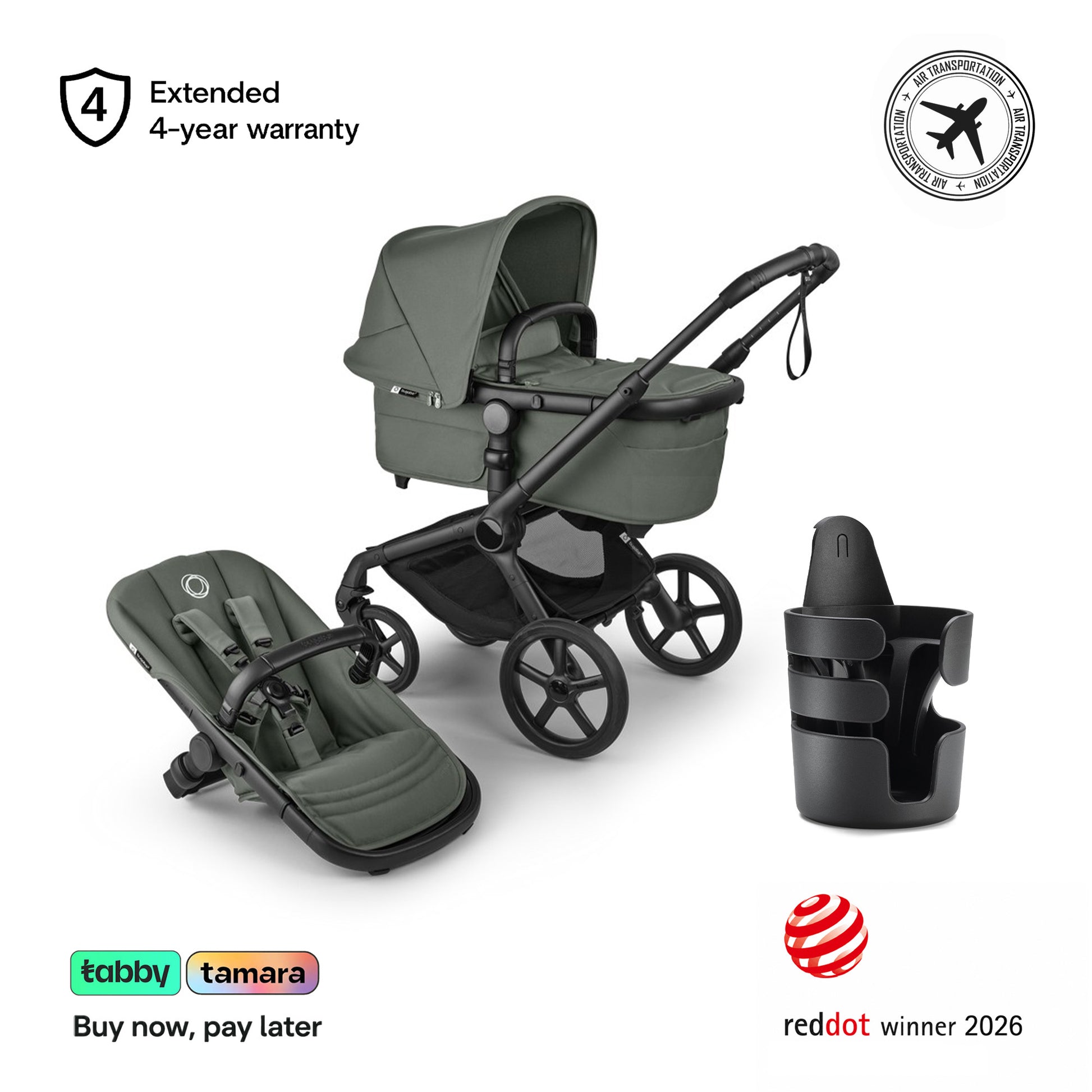Fox 5 Renew Stroller & Cup Holder Bundle