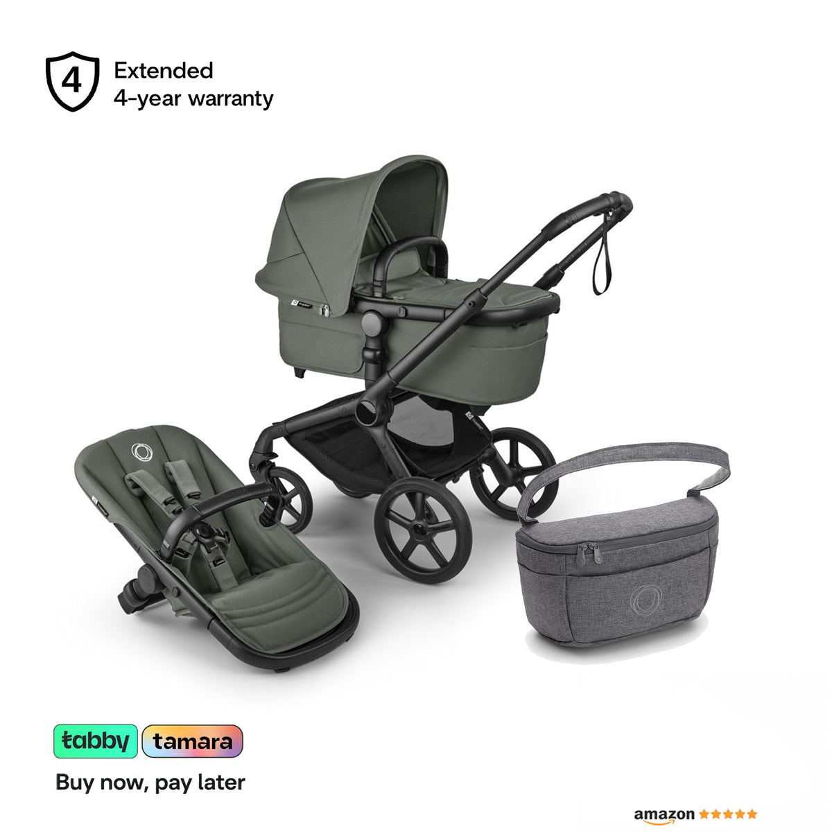 Fox 5 Renew Stroller & Grey Organizer Bundle