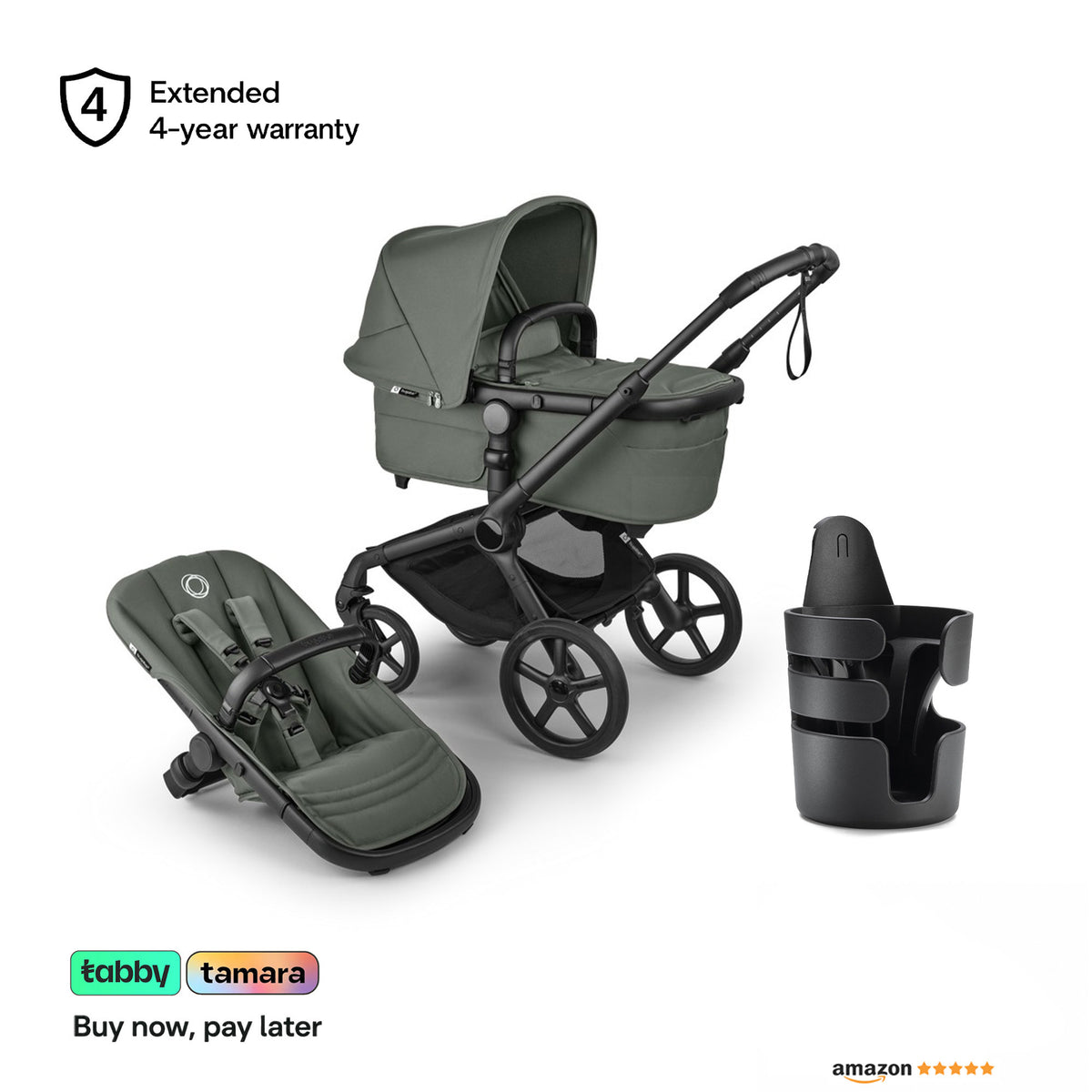 Fox 5 Renew Stroller & Cup Holder Bundle