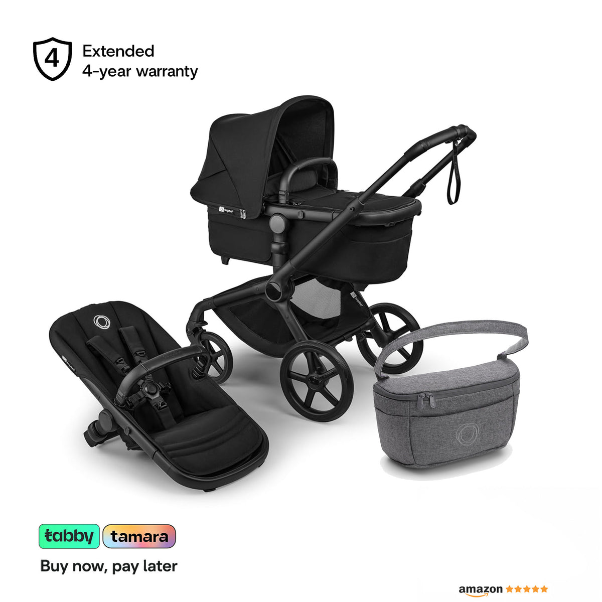 Fox 5 Renew Stroller & Grey Organizer Bundle