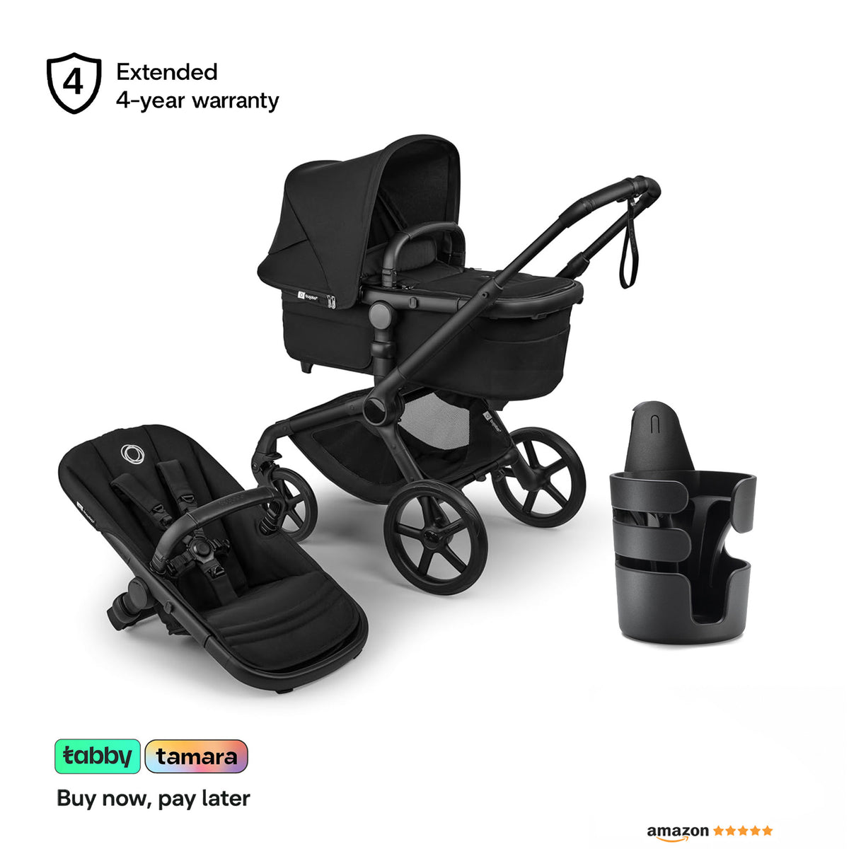 Fox 5 Renew Stroller & Cup Holder Bundle