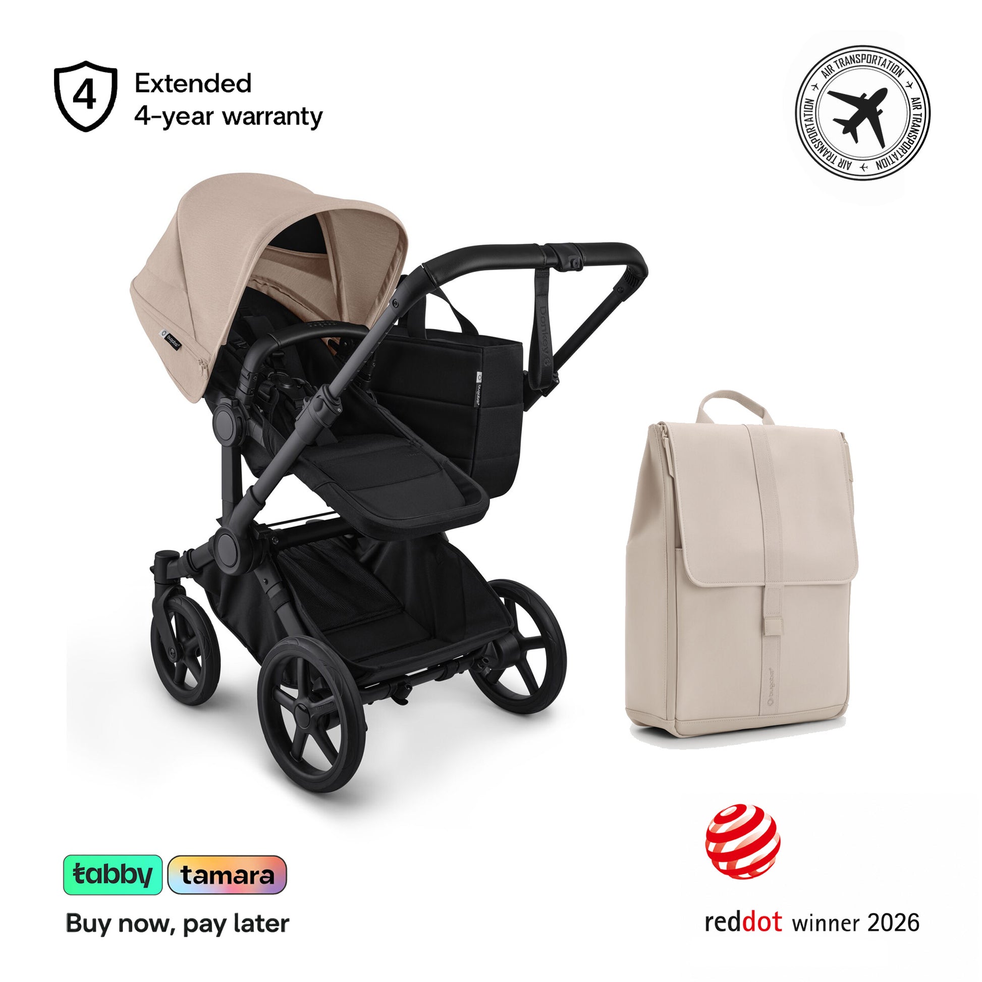 Donkey 6 mono + Sibling seat & Changing backpack Bundle