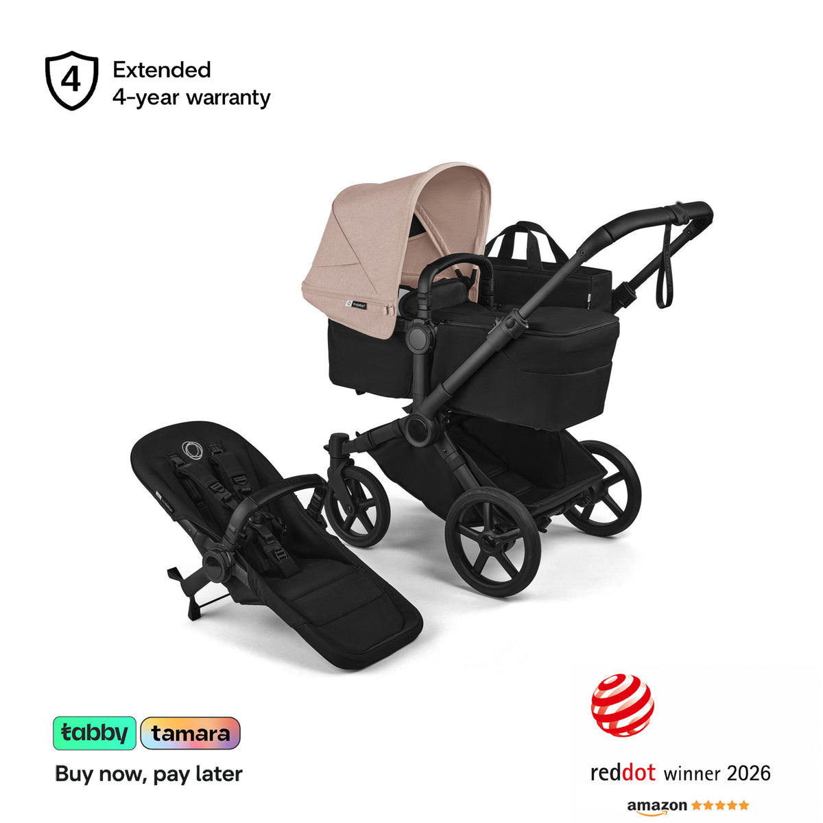 Donkey 6 Mono Stroller (1 Bassinet + 1  Toddler Seat)