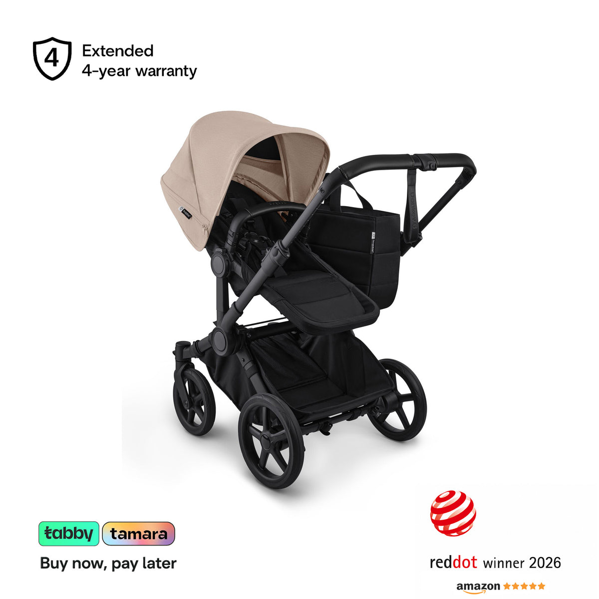 Donkey 6 Duo Sibling Stroller Bundle (1 Bassinet +2 Toddler Seats)