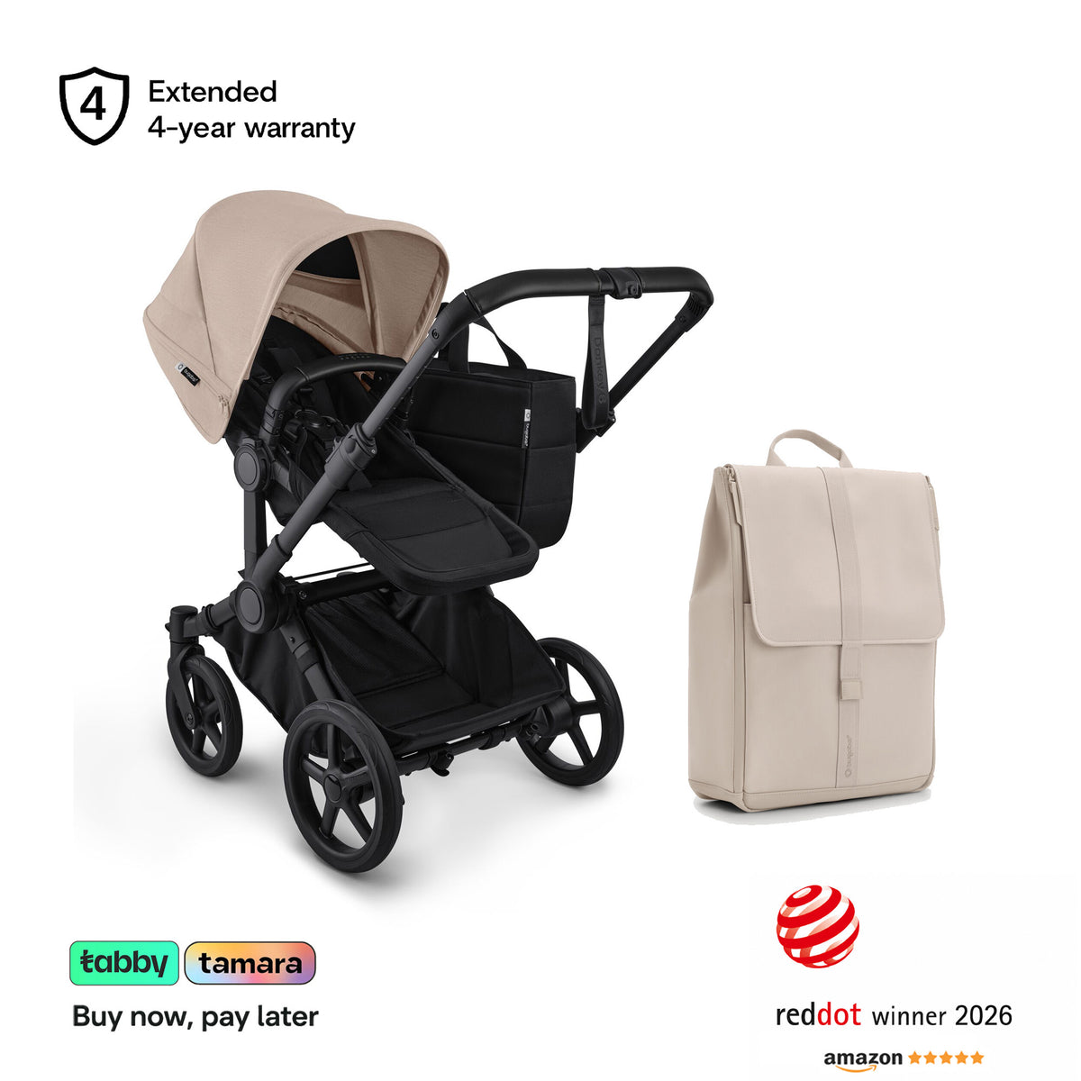 Donkey 6 Duo Sibling Stroller & Changing Backpack Bundle