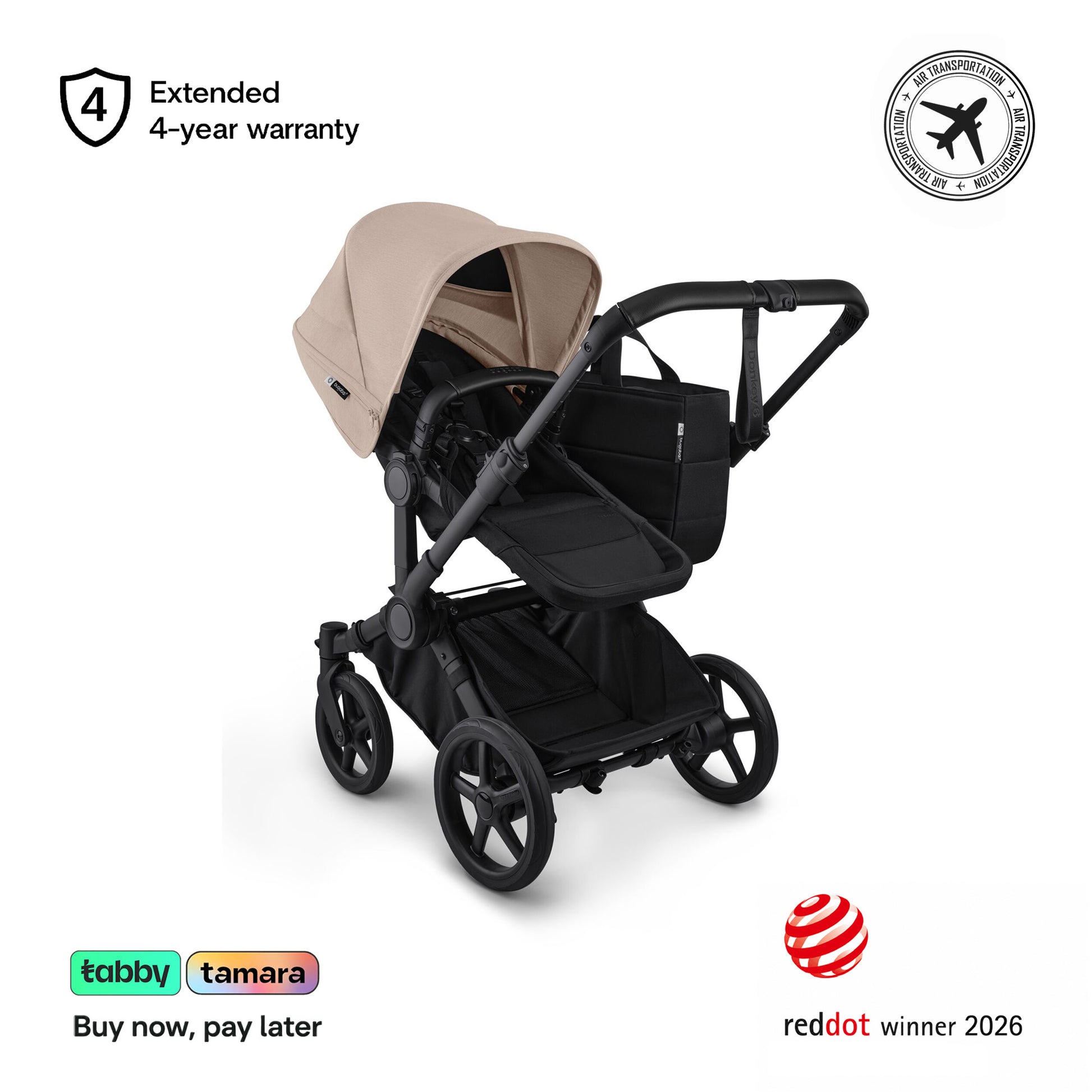 Donkey 6 Duo Sibling Stroller Bundle (1 Bassinet +2 Toddler Seats)