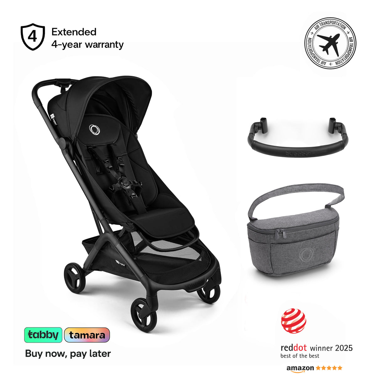 Butterfly 2 Stroller, Bumper Bar & Grey Organizer Bundle