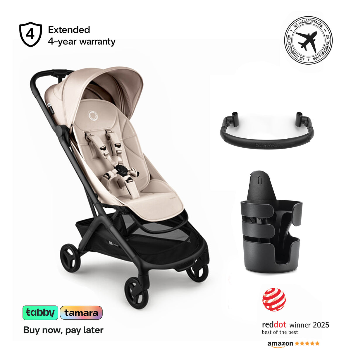 Butterfly 2 Stroller, Cup Holder & Bumper Bar Bundle