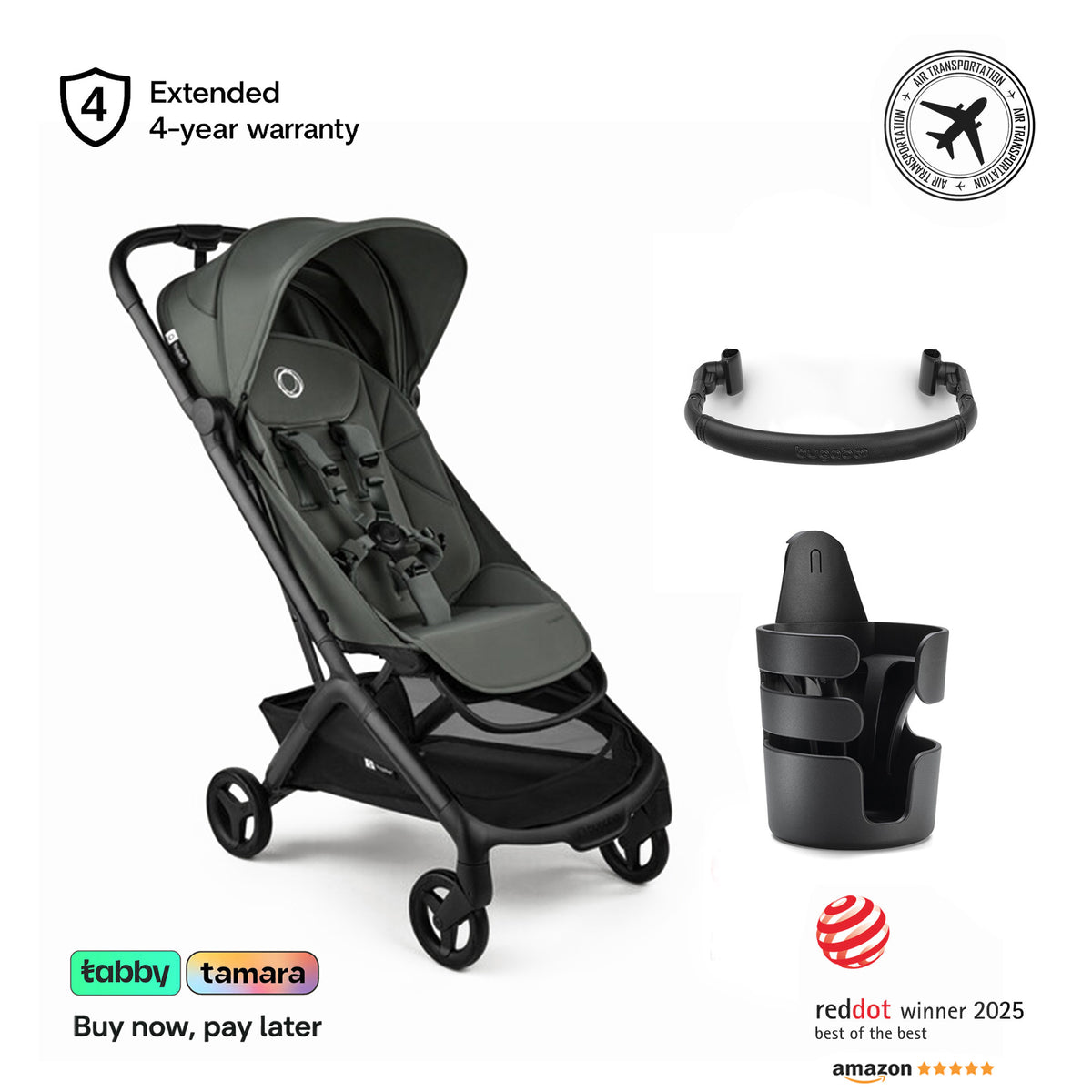 Butterfly 2 Stroller, Cup Holder & Bumper Bar Bundle